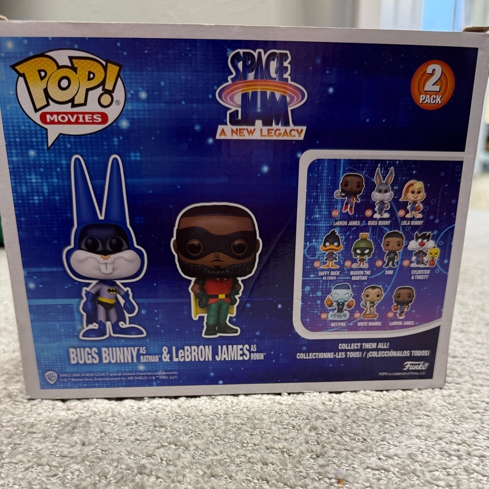 New In Box-Funko-Space Jam-Bugs Bunny/Batman & LeBron James/Robin - Picture 5 of 6